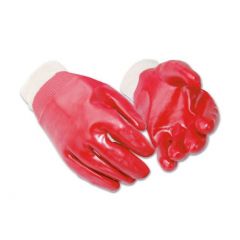 Glove Pvc Red Knit Wrist Size 10  L | 3044-10